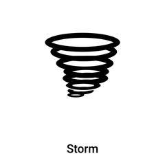 Storm icon vector isolated on white background, logo concept of Storm sign on transparent background, black filled symbol