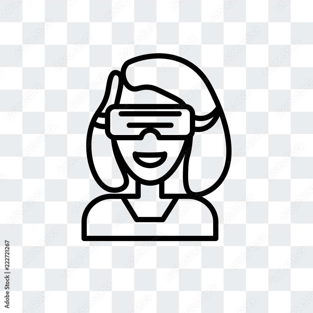 Poster virtual reality icon isolated on transparent background. modern and editable virtual reality icon. s