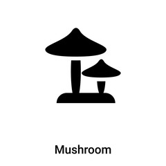 Mushroom icon vector isolated on white background, logo concept of Mushroom sign on transparent background, black filled symbol