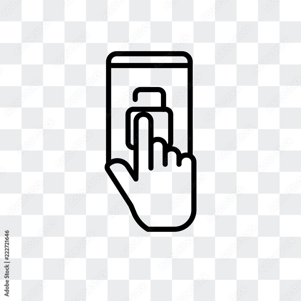 Poster touch screen icon isolated on transparent background. modern and editable touch screen icon. simple 