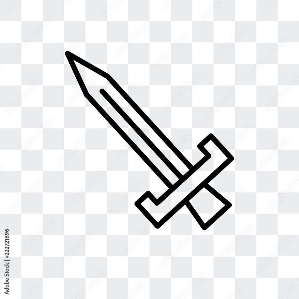Poster sword icon isolated on transparent background. modern and editable sword icon. simple icons vector i