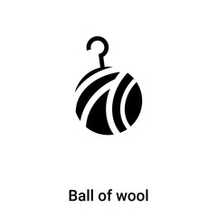 Ball of wool icon vector isolated on white background, logo concept of Ball of wool sign on transparent background, black filled symbol