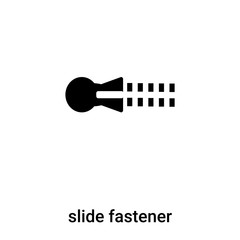 slide fastener icon vector isolated on white background, logo concept of slide fastener sign on transparent background, black filled symbol
