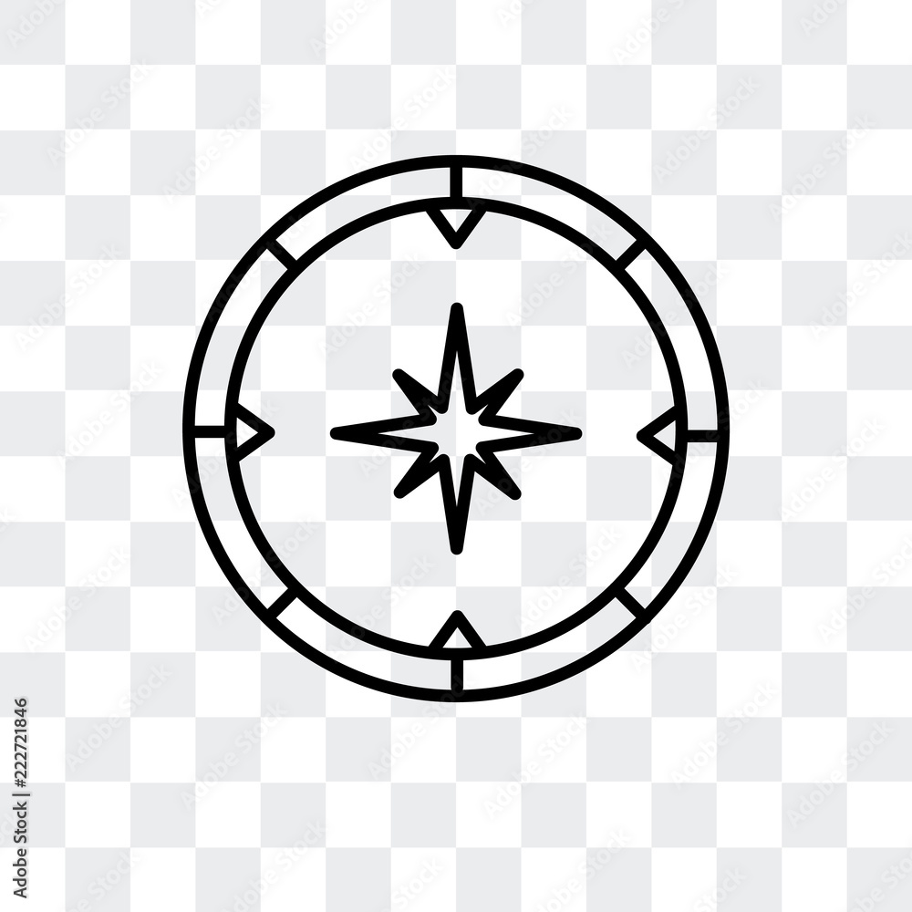 Poster compass icon isolated on transparent background. modern and editable compass icon. simple icons vect