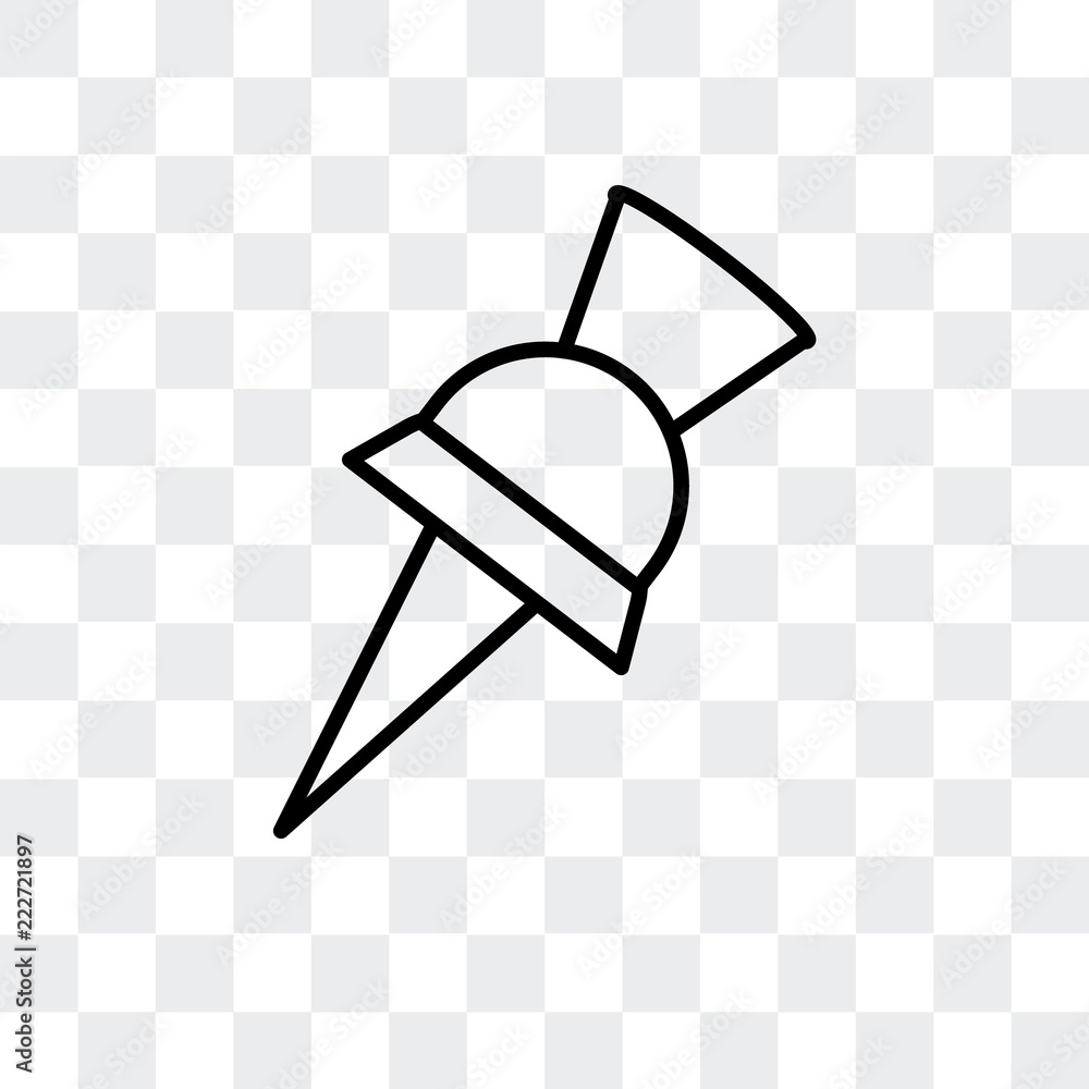 Poster pin icon isolated on transparent background. modern and editable pin icon. simple icons vector illus