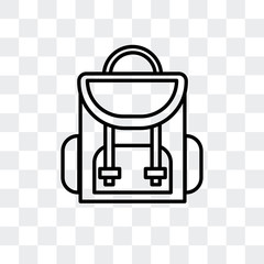 backpack icon isolated on transparent background. Modern and editable backpack icon. Simple icons vector illustration.