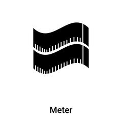 Meter icon vector isolated on white background, logo concept of Meter sign on transparent background, black filled symbol