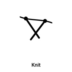 Knit icon vector isolated on white background, logo concept of Knit sign on transparent background, black filled symbol