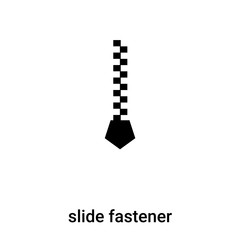 slide fastener icon vector isolated on white background, logo concept of slide fastener sign on transparent background, black filled symbol © TOPVECTORSTOCK