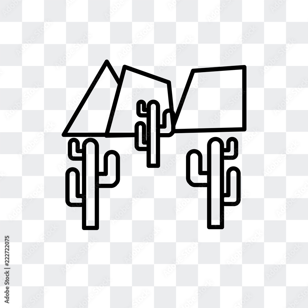 Poster desert icon isolated on transparent background. modern and editable desert icon. simple icons vector