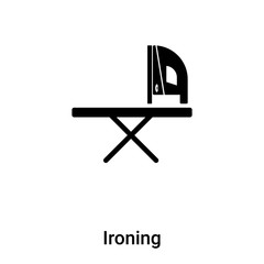 Ironing icon vector isolated on white background, logo concept of Ironing sign on transparent background, black filled symbol