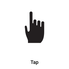 Fototapeta na wymiar Tap icon vector isolated on white background, logo concept of Tap sign on transparent background, black filled symbol