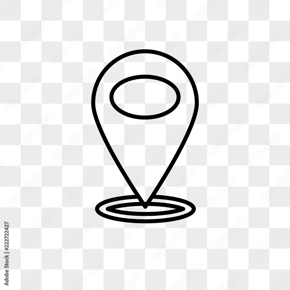 Poster pin icon isolated on transparent background. modern and editable pin icon. simple icons vector illus