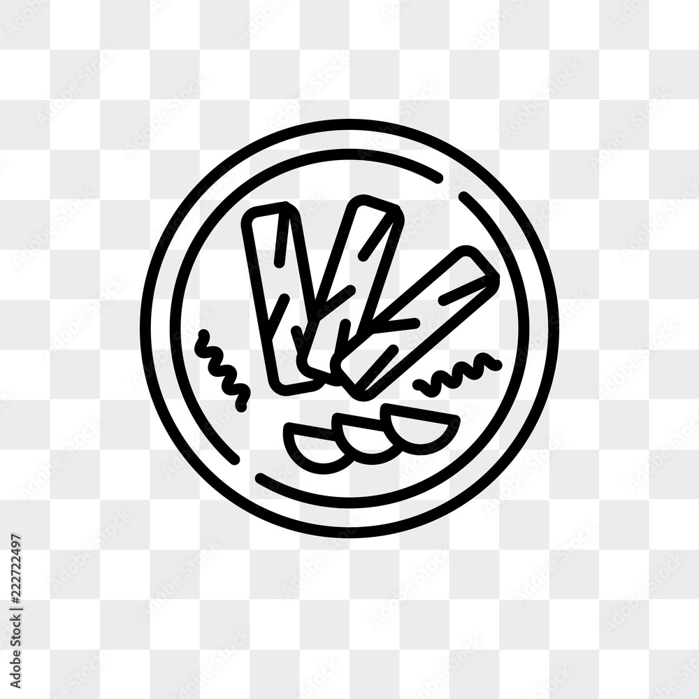 Poster popiah icon isolated on transparent background. modern and editable popiah icon. simple icons vector