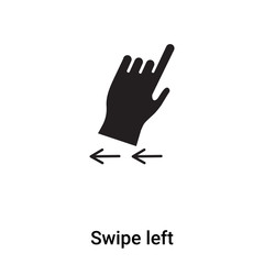 Swipe left icon vector isolated on white background, logo concept of Swipe left sign on transparent background, black filled symbol