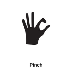 Fototapeta premium Pinch icon vector isolated on white background, logo concept of Pinch sign on transparent background, black filled symbol
