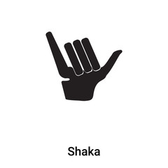 Shaka icon vector isolated on white background, logo concept of Shaka sign on transparent background, black filled symbol