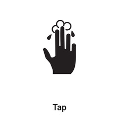 Tap icon vector isolated on white background, logo concept of Tap sign on transparent background, black filled symbol
