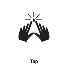 Tap icon vector isolated on white background, logo concept of Tap sign on transparent background, black filled symbol