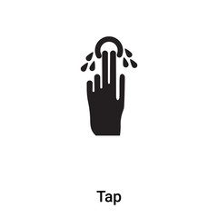 Tap icon vector isolated on white background, logo concept of Tap sign on transparent background, black filled symbol