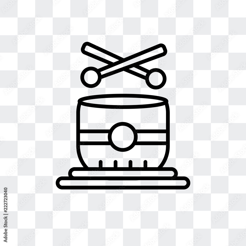Poster drum icon isolated on transparent background. modern and editable drum icon. simple icons vector ill