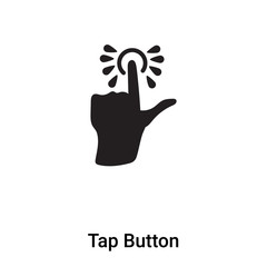 Tap Button icon vector isolated on white background, logo concept of Tap Button sign on transparent background, black filled symbol