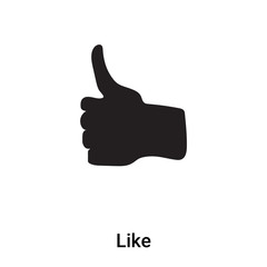 Like icon vector isolated on white background, logo concept of Like sign on transparent background, black filled symbol