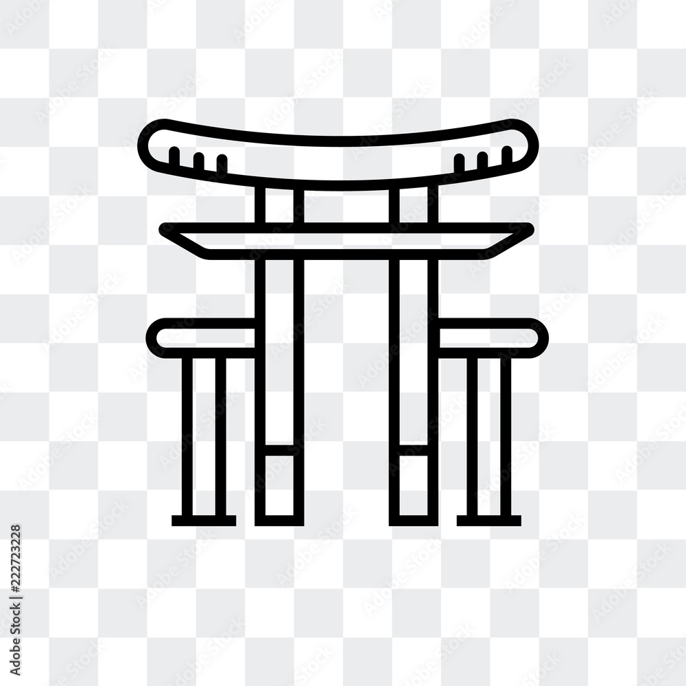 Poster torii gate icon isolated on transparent background. modern and editable torii gate icon. simple icon