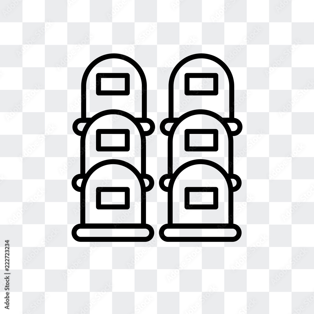 Poster seats icon isolated on transparent background. modern and editable seats icon. simple icons vector i