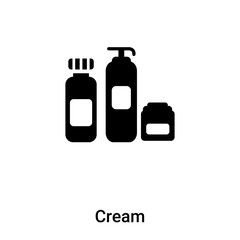 Cream icon vector isolated on white background, logo concept of Cream sign on transparent background, black filled symbol
