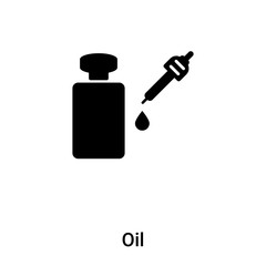 Oil icon vector isolated on white background, logo concept of Oil sign on transparent background, black filled symbol