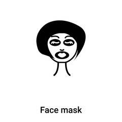 Face mask icon vector isolated on white background, logo concept of Face mask sign on transparent background, black filled symbol