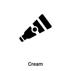 Cream icon vector isolated on white background, logo concept of Cream sign on transparent background, black filled symbol