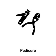 Pedicure icon vector isolated on white background, logo concept of Pedicure sign on transparent background, black filled symbol