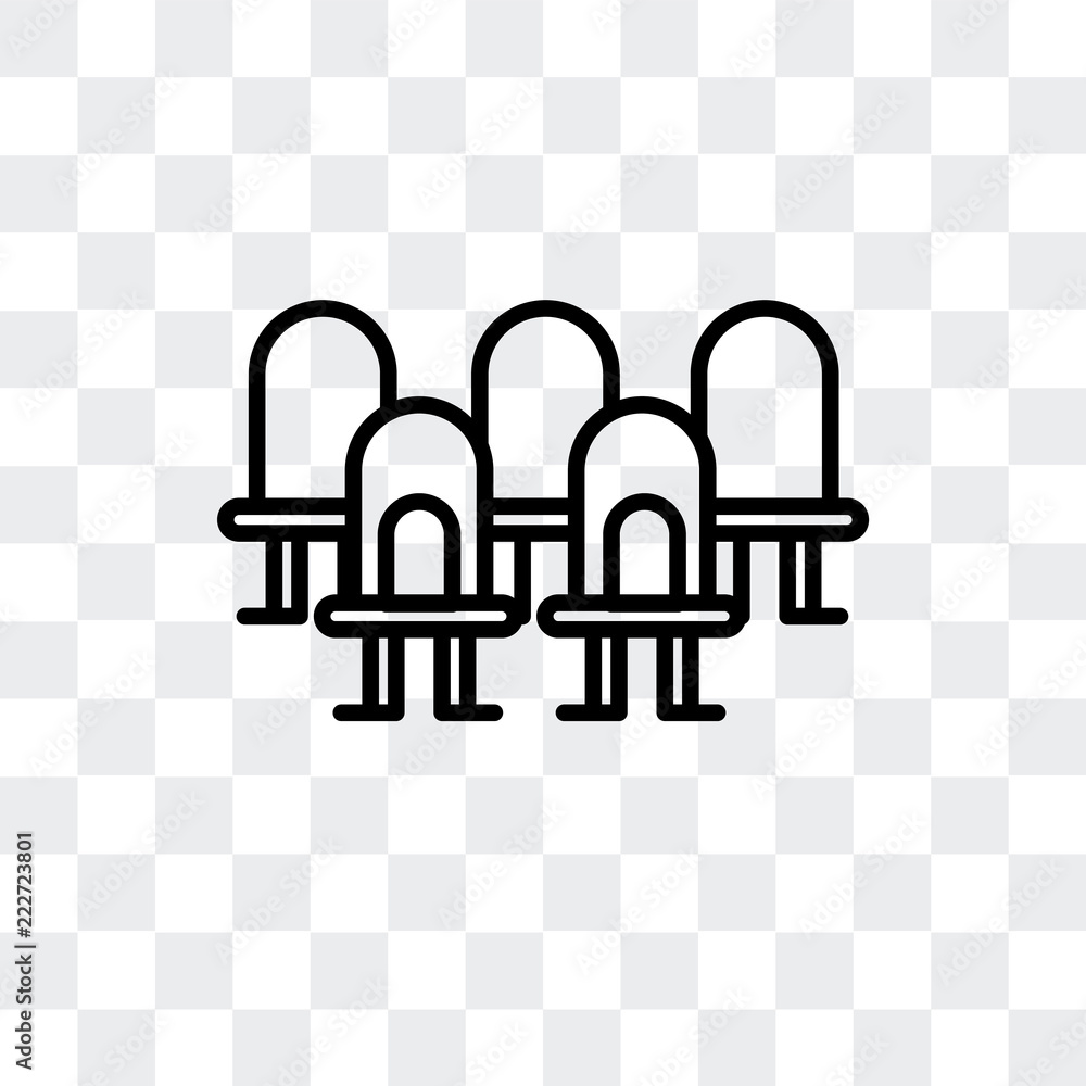 Poster seats icon isolated on transparent background. modern and editable seats icon. simple icons vector i