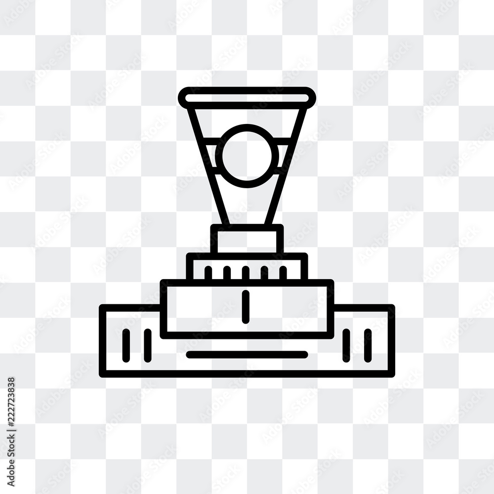 Poster podium icon isolated on transparent background. modern and editable podium icon. simple icons vector