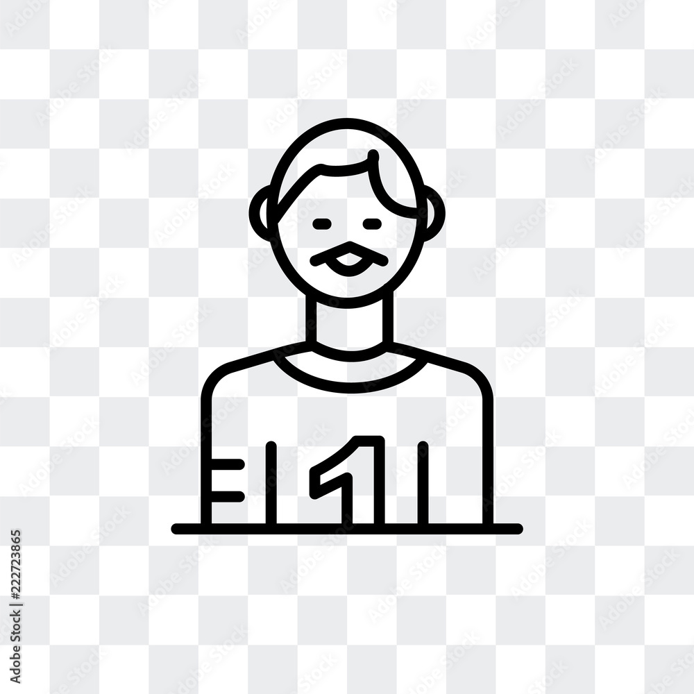 Poster soccer player icon isolated on transparent background. modern and editable soccer player icon. simpl