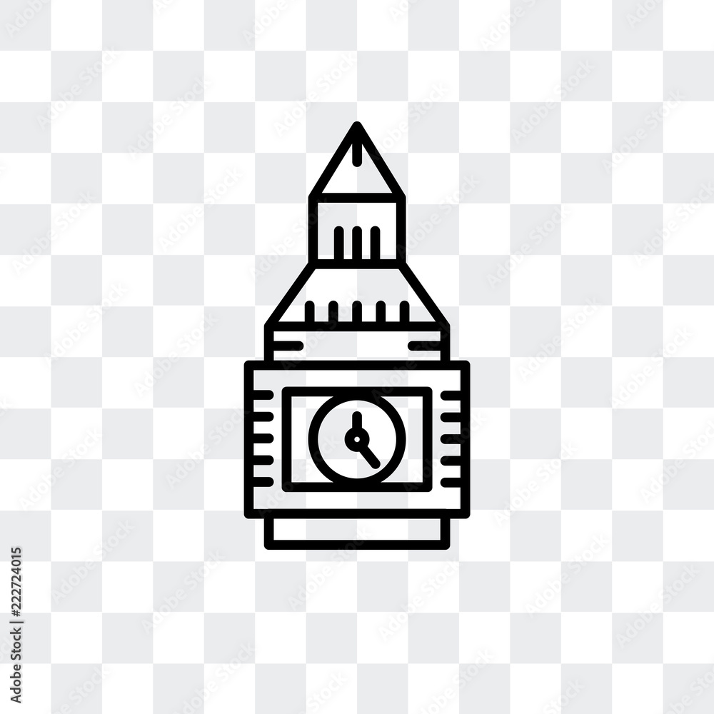 Aufkleber clock tower icon isolated on transparent background. modern and editable clock tower icon. simple ic