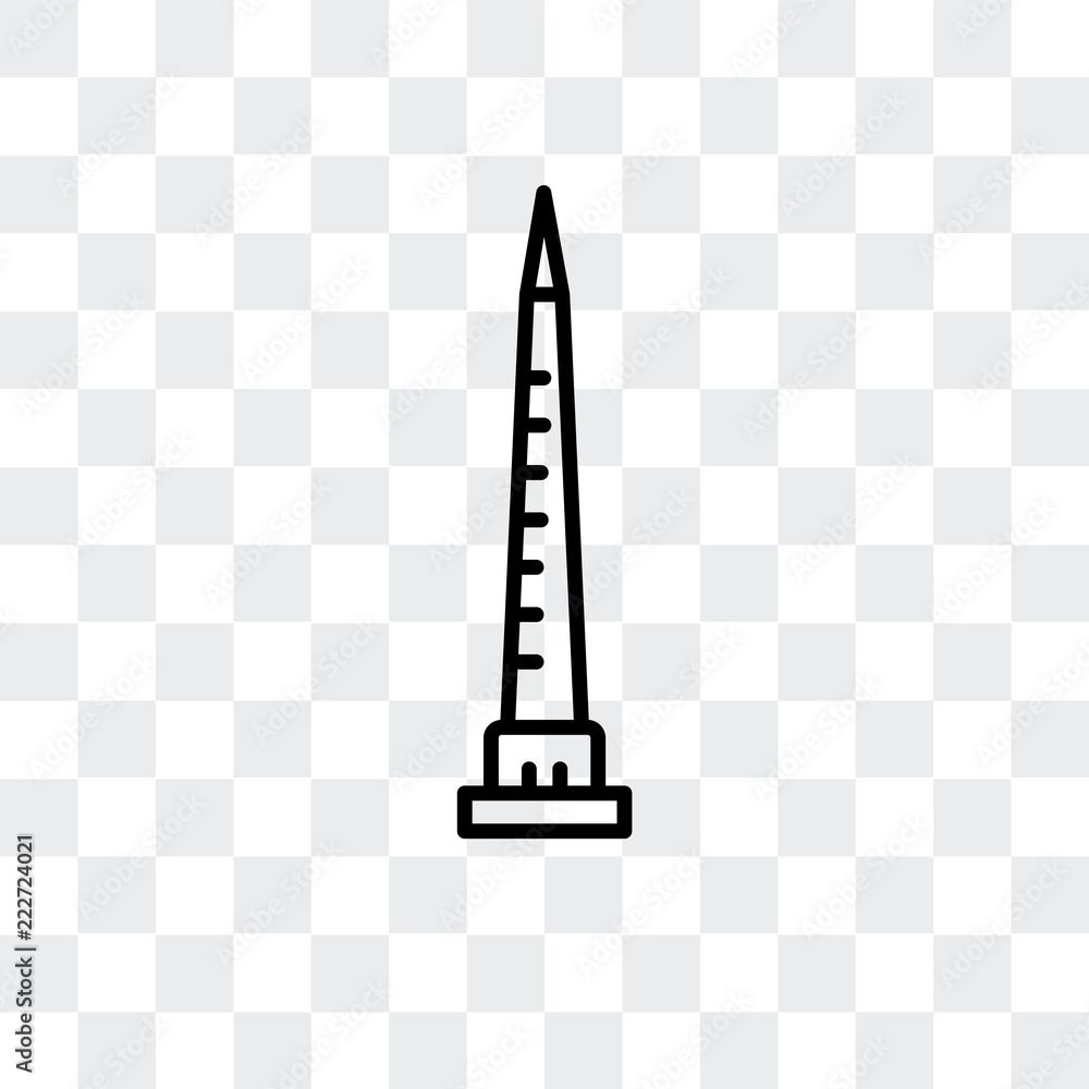 Poster walled obelisk icon isolated on transparent background. modern and editable walled obelisk icon. sim