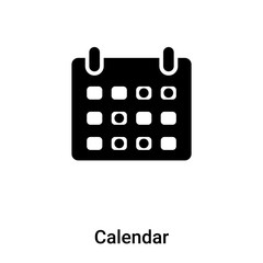 Calendar icon vector isolated on white background, logo concept of Calendar sign on transparent background, black filled symbol