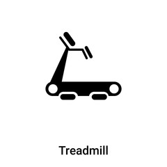 Treadmill icon vector isolated on white background, logo concept of Treadmill sign on transparent background, black filled symbol