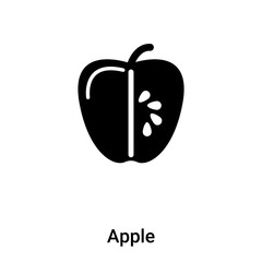 Apple icon vector isolated on white background, logo concept of Apple sign on transparent background, black filled symbol