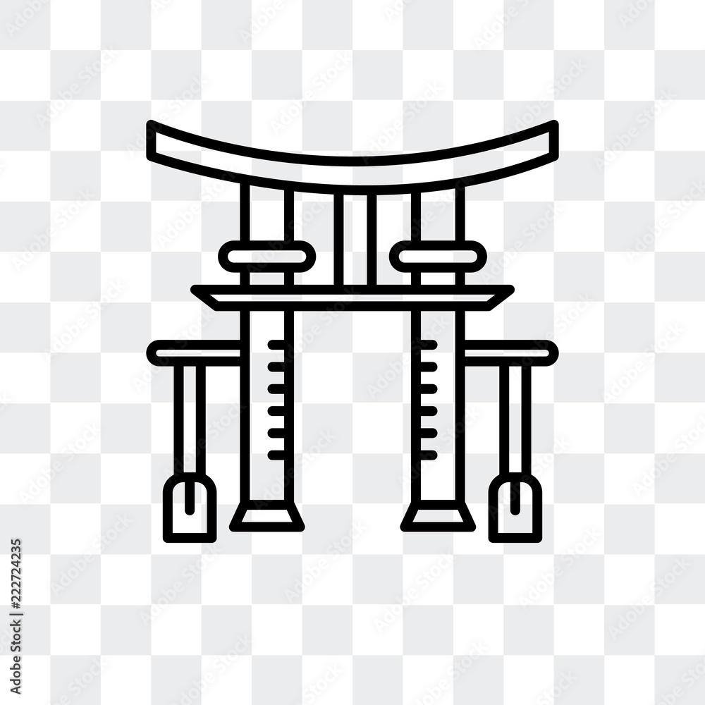 Poster torii gate icon isolated on transparent background. modern and editable torii gate icon. simple icon