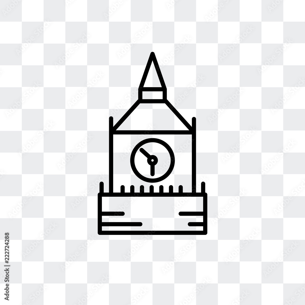 Poster the clock tower icon isolated on transparent background. modern and editable the clock tower icon. s