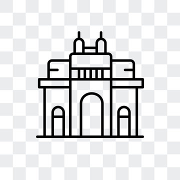 gateway of india icon isolated on transparent background. Modern and editable gateway of india icon. Simple icons vector illustration.