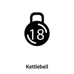 Kettlebell icon vector isolated on white background, logo concept of Kettlebell sign on transparent background, black filled symbol
