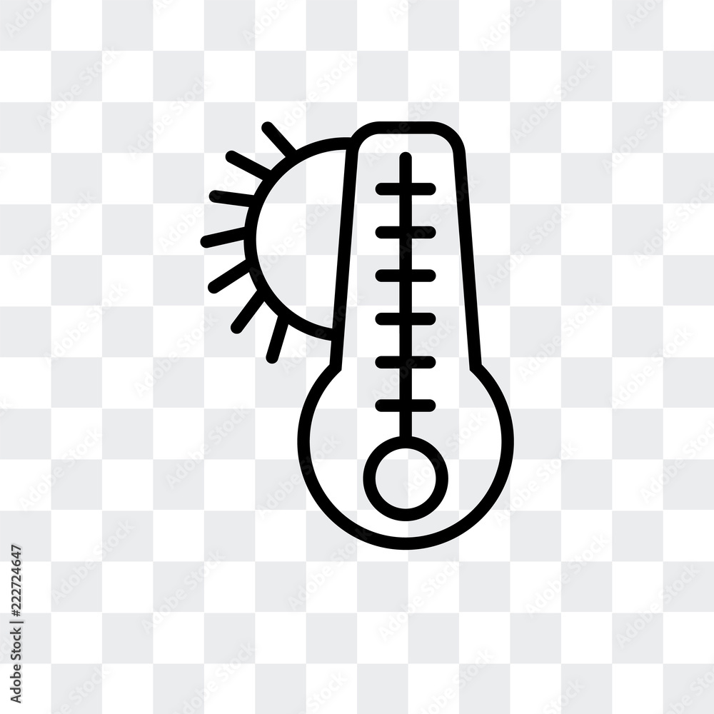 Poster thermometer icon isolated on transparent background. modern and editable thermometer icon. simple ic