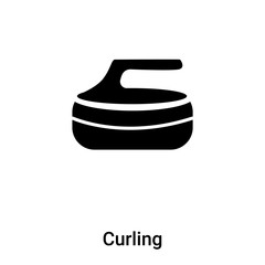 Curling icon vector isolated on white background, logo concept of Curling sign on transparent background, black filled symbol