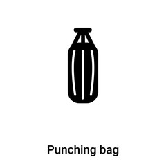 Punching bag icon vector isolated on white background, logo concept of Punching bag sign on transparent background, black filled symbol