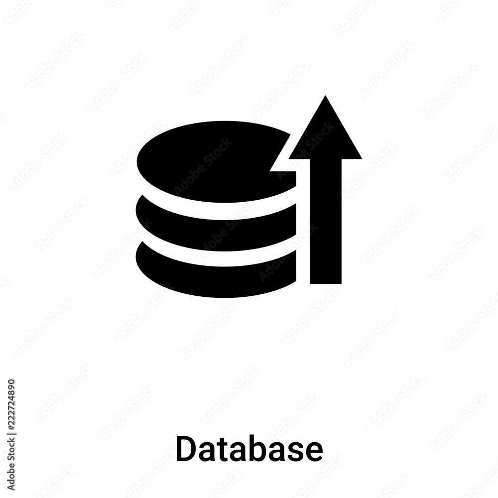 Poster database icon vector isolated on white background, logo concept of database sign on transparent back